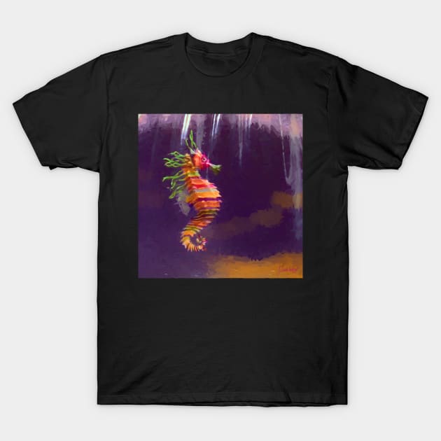 Crayon Ponyfish Painting T-Shirt by DesignDLW